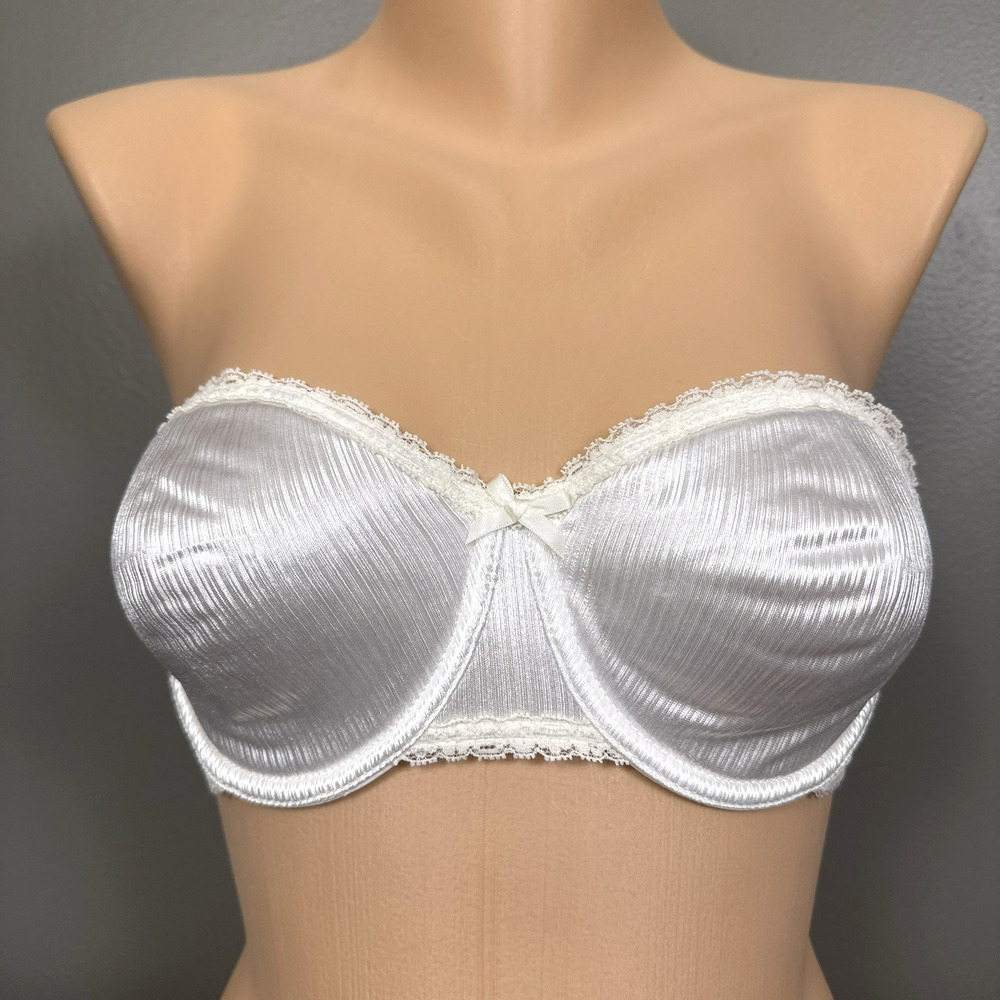 Vintage Warner’s Shine On Strapless Bra Size 34C White Fiberfill Underwire 1121